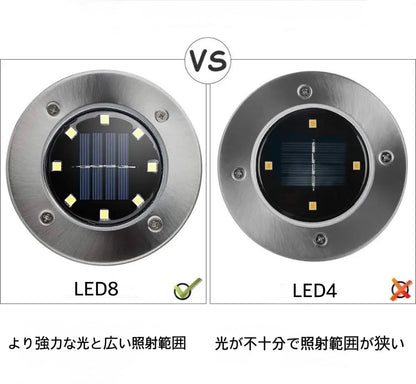 埋め込み式小型ソーラーライト 4個セット